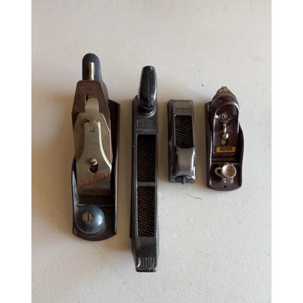 Lot of 4 Stanley Wood Plane Woodwork Tools